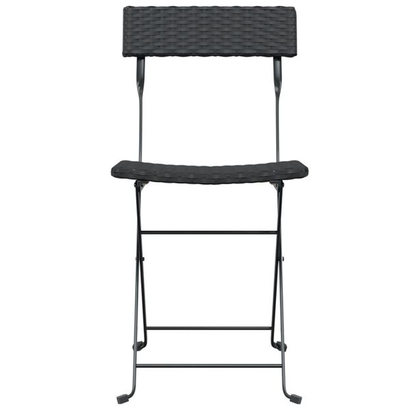 vidaXL foldbare bistrostole 6 stk. polyrattan og st&aring;l sort