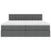 vidaXL Opbevaringsseng med madras M&oslash;rkegr&aring; 180 x 200 cm Faux l&aelig;der