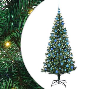 vidaXL Kunstig Forbelyst Juletr&aelig; med 300 LED'er Gr&oslash;n 180 cm PVC
