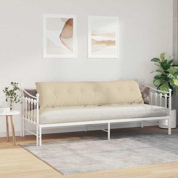 vidaXL Rygpude Creme 200 x 19 x 50 cm Stof