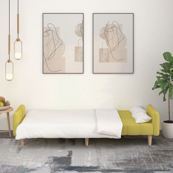 vidaXL 2-personers sovesofa stof gr&oslash;n