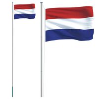 vidaXL Holland flag og flagstang 6,23 m aluminium