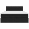 vidaXL Seng med opbevaring og LED med madras Sort 140 x 200 cm Fl&oslash;jl