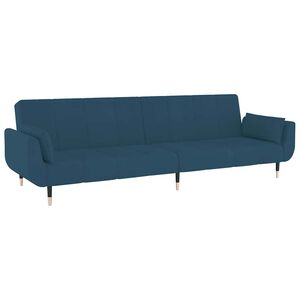 vidaXL 2-personers sovesofa med 2 puder fl&oslash;jl bl&aring;