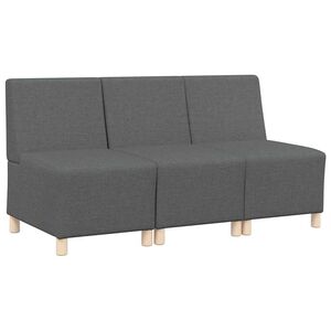vidaXL Modulsofa enhed uden arme 3 stk. M&oslash;rkegr&aring; Stof