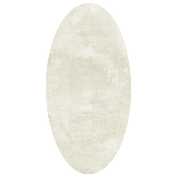 vidaXL Omr&aring;det&aelig;pper Oval HUARTE Creme 150 x 80 cm 100% polyester