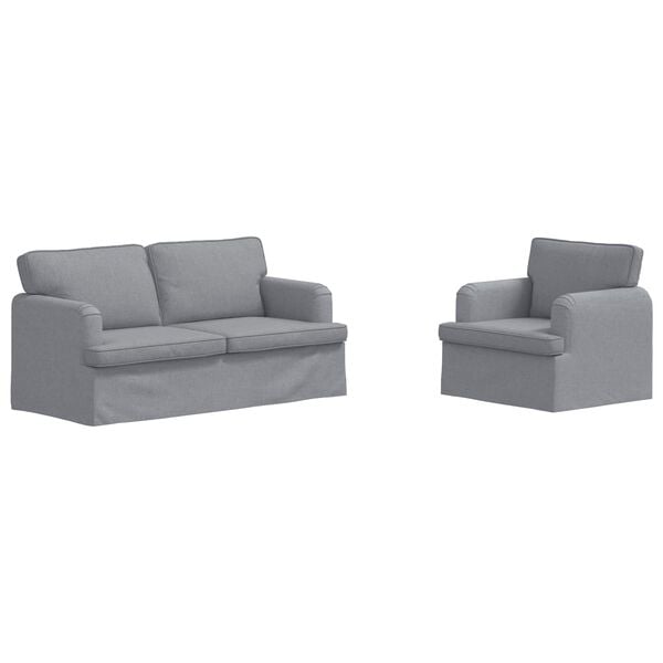 vidaXL Sofa 2 pcs Lysegr&aring; 162 x 80 x 85 cm Stof
