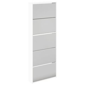 vidaXL skoskab 5 rum 63x17x169,5 cm spejlhvid