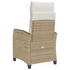 vidaXL havestol med lænefunktion og sidebord polyrattan beige