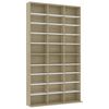 vidaXL cd-reol 102x16x177,5 cm konstrueret tr&aelig; hvid og sonoma-eg