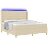 vidaXL Box spring seng med madras med LED Creme 180 x 200 cm Stof