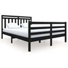 vidaXL sengeramme 160x200 cm massivt tr&aelig; sort