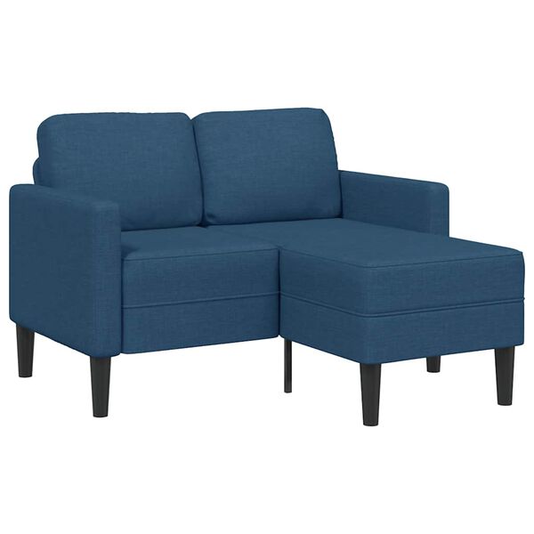 vidaXL 2-personers sofa med chaiselong L-formet 125 cm stof bl&aring;