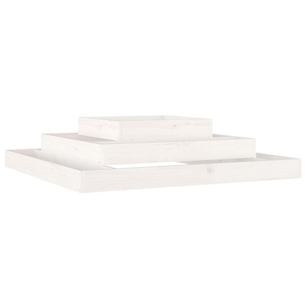 vidaXL plantekasse 110x110x27 cm massivt fyrretræ hvid