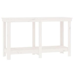 vidaXL arbejdsbord 140x50x80 cm massivt fyrretr&aelig; hvid