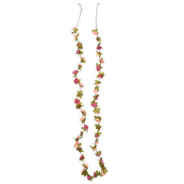vidaXL blomsterguirlander 6 stk. 250 cm rosenr&oslash;d
