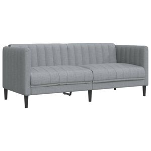 vidaXL 2-personers sofa stof lysegr&aring;