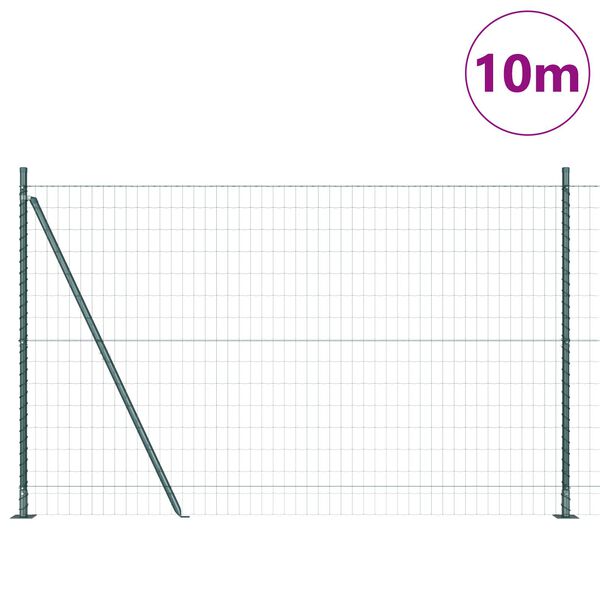vidaXL Hegn med post Grøn 1,4 x 10 m Stål og PVC