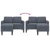 vidaXL 2-personers sofa med chaiselong L-formet 125 cm fl&oslash;jl m&oslash;rkegr&aring;