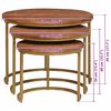 vidaXL Nesting Kaffeborde 3 pcs Honningbrun Massivt mangotr&aelig; og st&aring;l
