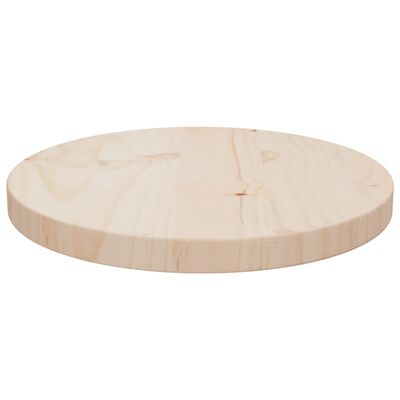 vidaXL bordplade Ø30x2,5 cm massivt fyrretræ