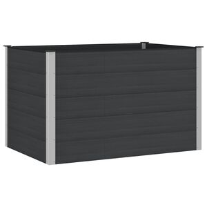 vidaXL H&oslash;jbed Sort 150 x 100 x 91 cm WPC og Aluminium