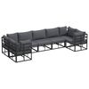 vidaXL Havesofa S&aelig;t 7 stk. Sort Aluminium