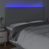 vidaXL sengegavl med LED-lys 180x5x118/128 cm stof lysegr&aring;
