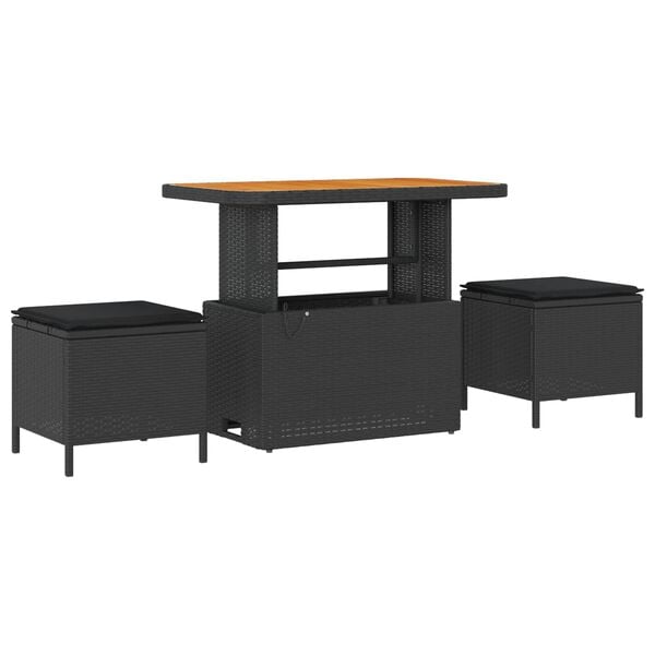 vidaXL Havesofa S&aelig;t 10 pcs Sort polyrattan