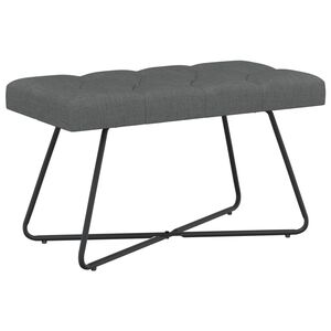 vidaXL B&aelig;nk med knap tufting M&oslash;rkegr&aring; 80 x 40 x 46 cm Stof
