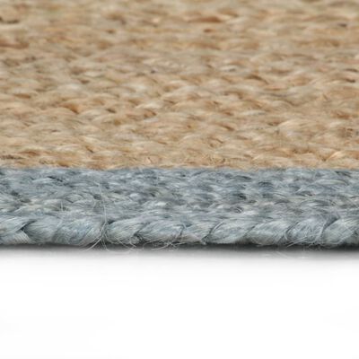 vidaXL håndlavet tæppe med olivengrøn kant jute 90 cm