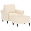 vidaXL sofastol med fodskammel 60 cm velour cremefarvet