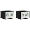 vidaXL V&aelig;gmonteret natbord HANAU 2 stk. Sort eg 36 x 33 x 25 cm