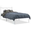 vidaXL sengeramme med sengegavl 90x200 cm metal hvid