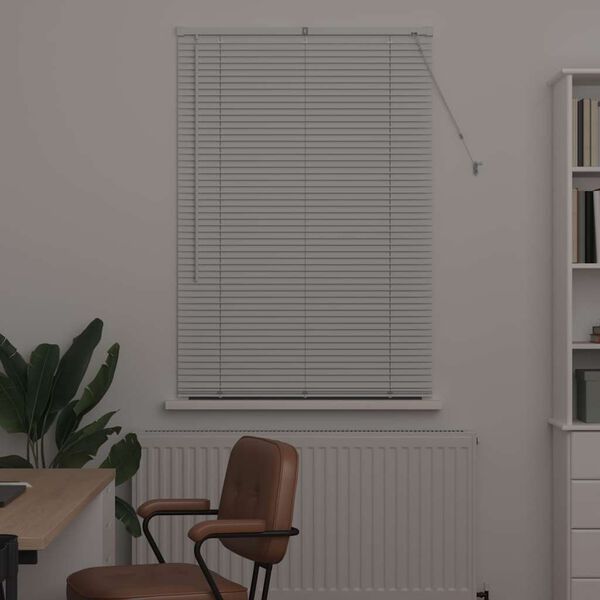 vidaXL Vindues Blind med gardiner Hvid Aluminium