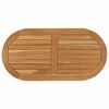 vidaXL Bordplade 80 x 40 x 2,5 cm Oval Massiv Teaktr&aelig; Naturfarvet