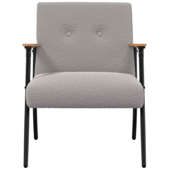 vidaXL l&aelig;nestol Lysegr&aring; 59 x 75 x 78 cm Kr&oslash;llet Uld-lignende Stof