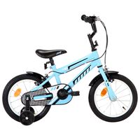 vidaXL børnecykel 14 tommer sort og blå