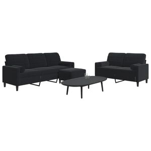 vidaXL sofas&aelig;t 3 dele med hynder og bolsterpuder velour sort