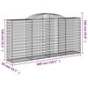 vidaXL buede gabionkurve 25 stk. 300x50x140/160 cm galvaniseret jern