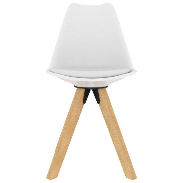 vidaXL spisebordsstole 4 stk. PP og massivt b&oslash;getr&aelig; hvid