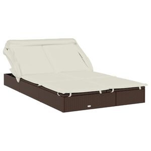 vidaXL 2-personers solseng foldbart tag 213x118x97 cm polyrattan brun