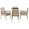 vidaXL Have Spisebordssæt 5 pcs Beige Poly rattan