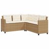 vidaXL havesofa med bord og hynder L-formet polyrattan beige