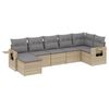 vidaXL sofas&aelig;t til haven 7 dele med hynder polyrattan beige