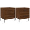 vidaXL sengeborde 2 stk. 40x35x47,5 cm konstrueret tr&aelig; brunt egetr&aelig;