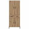 vidaXL Highboard Artisan Egetr&aelig; 69,5 x 34 x 180 cm Konstrueret tr&aelig;