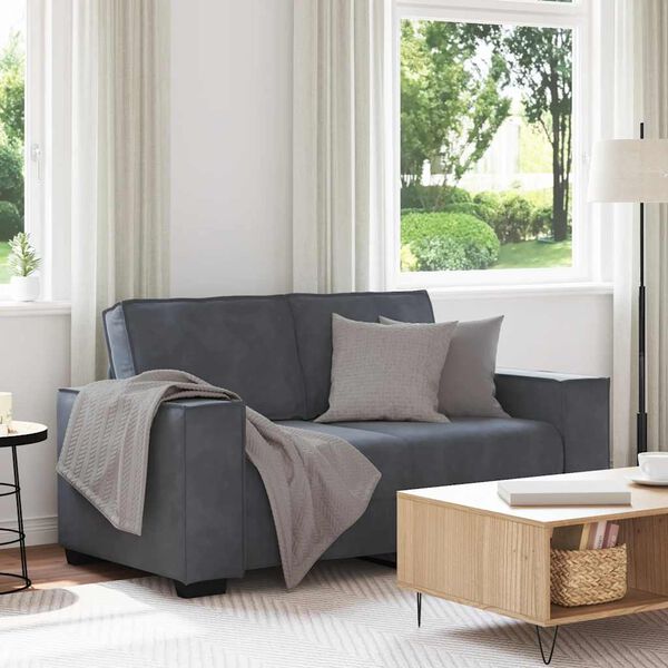 vidaXL 2-personers sofa 160x78x84 cm velour m&oslash;rkegr&aring;