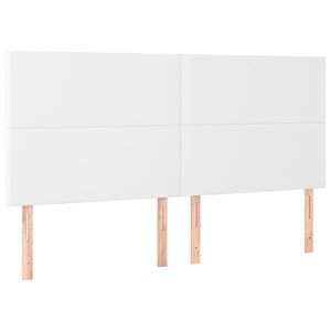 vidaXL sengegavl hvid 200x5x118/128 cm kunstl&aelig;der
