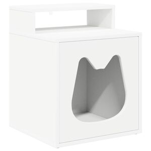 vidaXL Kat Hus Hvid 42,5 x 40 x 53,5 cm Konstrueret tr&aelig;